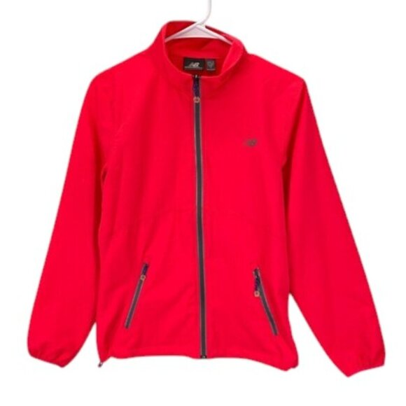 New Balance Running Jacket Women’s Size S Red Full Zip Logo Lightweight - Picture 1 of 9